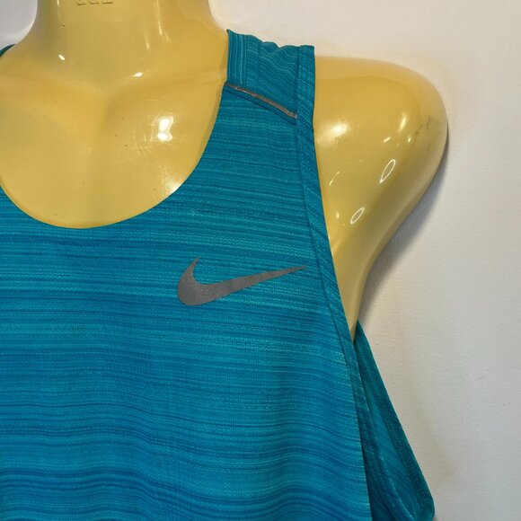 Nike Running Men's Turquoise Breathe Miler Tank Top - Size Large - Picture 3 of 4
